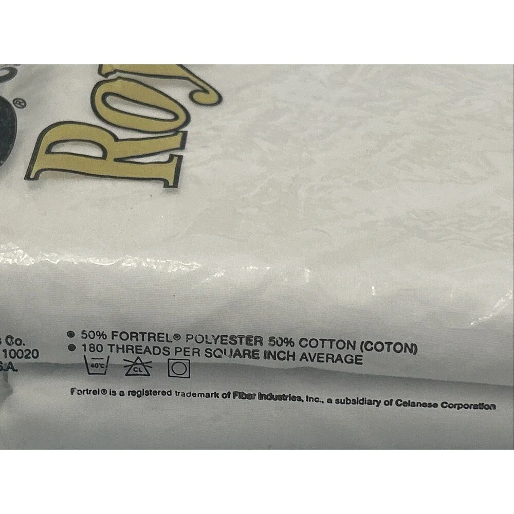 Vintage 70’s CANNON Royal Family Full Fitted Bottom White Sheet Made in USA NWT